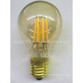 CE RoHS FCC A60g oro Imprimir E27 Base de latón LED bombilla de filamento